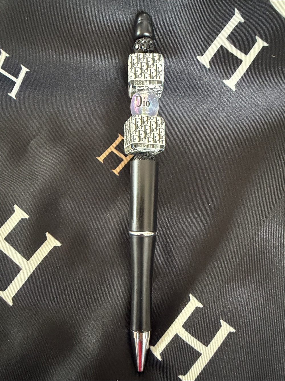 Black Beaded Ballpoint Pen